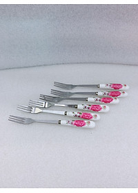 DĨA ĂN HOA QUẢ CÁN SỨ HOA HỒNG - ANTH623