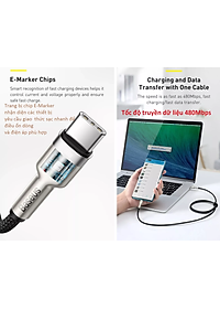 Cáp sạc C to C 100W Baseus Cafule Series Metal Data Cable - Hàng chính hãng