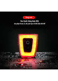 Đèn Xe Đạp Đuôi Led Nhấp Nháy Chớp Vuông Gắn Sau Xe Đạp, Gắn Mũ Bảo Hiểm MaiLee
