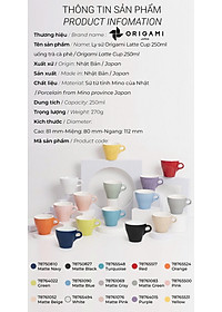 Ly sứ Origami Latte Cup 250ml uống trà cà phê
