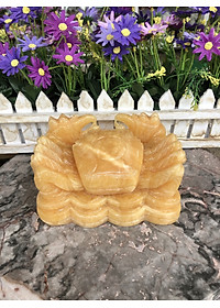 Tượng Cua phong thủy đá ngọc hoàng long đặt bàn làm việc - Dài 15 cm