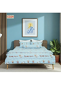 Bộ Ga 4 món Cotton Đũi Tatana mền mịn, thoáng mát  Mẫu ngẫu nhiên ( chọn mẫu ib shop )