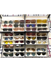 Hộp Đựng Mắt Kính 3 Tầng Đựng 18 Kính SAIKE SAIKE S318 Bọc Da Carbon Màu Đen