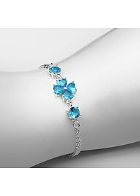 Lắc Tay Nữ Bạc Hiểu Minh LTU482B cỏ 4 lá may mắn bạc ta