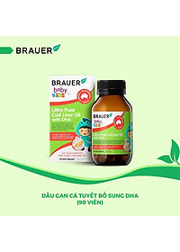 DHA dầu cá tuyết tinh khiết cho trẻ sơ sinh, trẻ nhỏ Brauer DHA Úc giúp phát triển trí não, tăng khả năng tập trung, cải thiện thị lực-OZ Slim Store