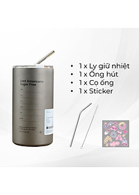 Ly giữ nhiệt Americano 600ml 300ml, cốc giữ nhiệt đến 12 giờ không đổ mồ hôi, chuẩn inox 304, nhiều màu lựa chọn - Hàng nhập khẩu