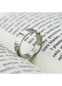 Nhẫn Nam Bạc 925 NA035S  Kiểu Trơn Vuông  Thanh Lịch Bạc Hiểu Minh  Bảo Hành Vĩnh Viễn 