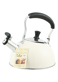 Ấm nước có còi báo khi sôi Pearl Life 1.6L - 2 màu Be & Đỏ - dùng được trên mọi loại bếp - Hàng nội địa Nhật Bản.