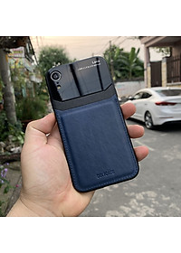 Ốp lưng da kính cao cấp dành cho iPhone XR - Màu xanh - Hàng nhập khẩu - DELICATE