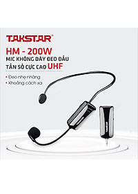 Micro không dây, mic không dây, micro cài đầu không dây TAKSTAR HM-200W công nghệ UHF - AVSTAR - hàng chính hãng