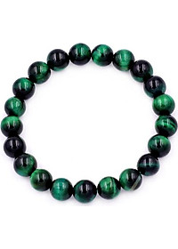 Chuỗi đeo tay Đá Mắt Hổ Xanh Lá Size 8 ly 21 hạt - hợp mệnh Hỏa, mệnh Mộc