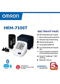 Máy đo huyết áp Omron HEM-7156T vòng bít ° Intelliwrap 360° – Kết nối điện thoại – Model mới 2022
