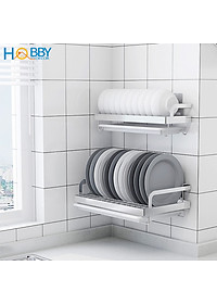 Kệ để chén đĩa đa năng dán tường inox 304 Hobby home decor KCD
