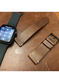 Dây Đeo Apple Watch 49mm 46mm 45mm 44mm 42mm, Chất Liệu Da Bò Cao Cấp, Phong Cách Vintage Hoài Cổ, Tương Thích Các Phiên Bản Series Ultra2/Ultra/SE2/SE/10/9/8/7/6/5/4/3/2/1