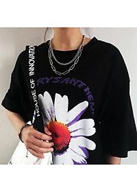 Dây chuyền vòng cổ nam nữ 2 lớp xích vuông cá tính