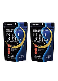 Combo 2 Gói Trà Giảm Cân Thảo Mộc Ban Đêm Night Diet Tea Orihiro Nhật Bản 20 túi lọc/gói