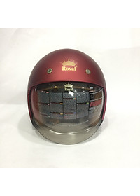 Nón bảo hiểm 3/4 kính âm Royal M139 Đỏ Đô Nhám cao cấp Lót tháo rời, che hết mặt