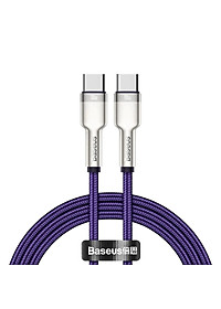 Cáp sạc siêu nhanh 100W truyền dữ liệu Baseus Cafule Series Metal Data Cable Type-C to Type-C (100W) - Hàng Chính Hãng