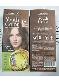 (Vàng Gỗ Đậm) Kem Nhuộm Dưỡng Tóc Màu Thời Trang Lavox Youth&Color L7 - Dark Golden Blode
