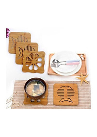 Combo 5 đế lót nồi bằng gỗ chịu nhiệt hình thú (giao mẫu ngẫu nhiên)
