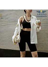 Quần Ngố Legging Nữ Màu Đen, Chất Liệu Co Dãn Thoải Mái - FORMENSHOP - FMHN006