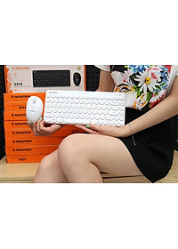 Combo phím và chuột không dây siêu đáng yêu NEWMEN K928 White _ Hàng chính hãng