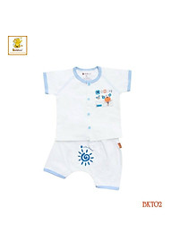 Bộ cài giữa tay ngắn sơ sinh mềm mại cho bé trai bé gái BKT02