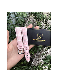 Dây đồng hồ da vân cá sấu màu hồng đủ size