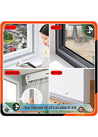 Ron Chặn Khe Cửa HT SYS - Chất Liệu PU Và PE Cải Tiến, Dài 2 Mét - Ron Dán Khe Cửa, Chân Cửa, Khung Cửa - Ngăn Gió Lùa, Cách Âm, Chống Bụi, Ngăn Côn Trùng, Chống Thoát Khí Điều Hòa, Chống Va Đập Cửa - Hàng Chính Hãng