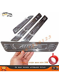 Ốp Nẹp Bước Chân Ô Tô Mitsubishi Attrage 2016- 2021 Mẫu Titan - Inox Phụ Kiện Ô TÔ Thiết Yếu