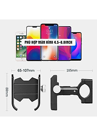 Giá Kẹp Đỡ Điện Thoại Cho Xe Đạp Địa Hình Leo Núi, Xe Đạp Thể Thao Hợp Kim Nhôm Cao Cấp Chống Rung, Chống Cướp Giật Điều Chỉnh Xoay Ngang Dọc 360 độ (Chốt kẹp chắc chắn, phù hợp với nhiều dòng xe) Mai Lee
