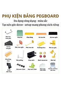 Hộp bút + khay đựng + kệ L ngắn + kệ L Dài + kệ tam giác Dola Home để vật dụng cần thiết - Phụ kiện bảng Pegboard