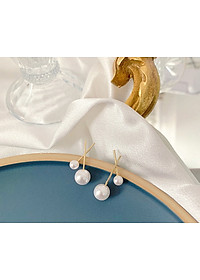 Bông tai chữ X ngọc trai