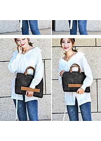 Túi xách da, cặp xách da chống sốc cho macbook, laptop, surface cao cấp