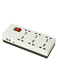 Ổ Cắm Dài 6 Lỗ Kèm Cổng USB Dobo Electric Korea (16A - 3m) - Trắng