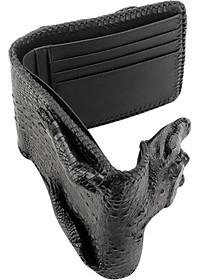 Ví Nam Da Cá Sấu Nguyên Con Vip Huy Hoàng HT2270 (12.5 x 10 cm) - Đen