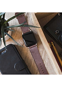 Dây Đeo Apple Watch 49mm 46mm 45mm 44mm 42mm, Chất Liệu Da Bò Cao Cấp, Phong Cách Vintage Hoài Cổ, Tương Thích Các Phiên Bản Series Ultra2/Ultra/SE2/SE/10/9/8/7/6/5/4/3/2/1