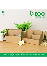 MS04A - Hộp đựng bút 4 ngăn đa năng bằng giấy carton - Kệ đựng bút để bàn