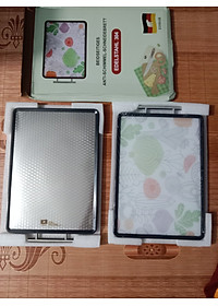 Thớt INOX 304 cao cấp với thiết kế 2 mặt bền bỉ, tiện lợi, an toàn cho sức khỏe: kháng khuẩn, chống nấm mốc, chống trơn trượt (SIZE LỚN)