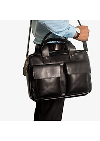 Cặp da công sở da bò Mill cao cấp B102 Bụi Leather - Bảo hành 12 tháng