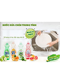 Bộ 3 Dung dịch rửa bát chén chiết xuất từ thiên nhiên hương táo - Hàng Nội Địa Nhật