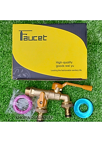 Vòi nước Faucet tăng áp bằng hợp kim vòi nước 2 đầu ra thông minh kèm 2 đầu nối ống