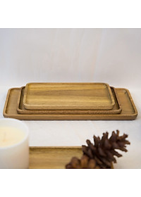 Khay gỗ keo đa năng hình chữ nhật Vibasic, đa dạng kích thước, chụp hình decor đựng đồ trang trí