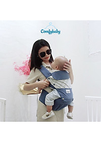 Địu ngồi trẻ em cao cấp siêu mềm - siêu thoáng 4 tư thế Comfybaby CF119HC003 cho bé từ sơ sinh tới 36 tháng có mũ đỡ đầu