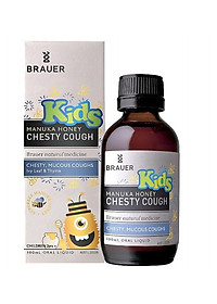 Siro giảm ho cho bé từ 2 tuổi Brauer Kids Manuka Honey Chesty Cough giảm ho khan, ho có đờm - QuaTangMe Extaste