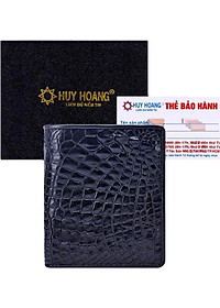Ví Nam Da Cá Sấu Kiểu Đứng Huy Hoàng HT2228 (12.5 x 10 cm) - Đen