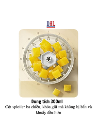 Máy xay mini Mitomo MT-350 cối thủy tinh 6 Lưỡi ,máy xay ăn dặm cho bé, xay thịt cháo sinh tố, tỏi ớt 300ml- Hàng Chính Hãng