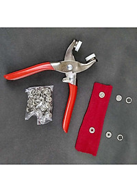 Cây Kìm Bấm Cúc Vành Áo Kim Loại Đa Năng Bộ Kìm Bấm Khuy Kèm 100 Cúc Bấm 9.5mm Thép Không Gỉ, Khoen Quần Áo Tiện Lợi - hàng Loại 1.  Chính Hãng MINIIN