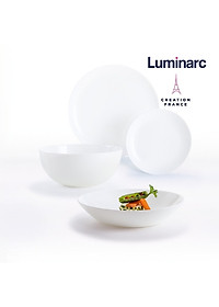 Bộ 6 Đĩa Sâu Thuỷ Tinh Luminarc Diwali Trắng 20cm - LUDIN3605 