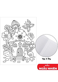 Tập Học Sinh Tô Màu Mushroom-House - Bìa Kiếng - 4 Ô Ly - 96 Trang 100gsm - The Sun